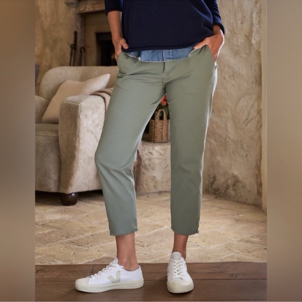 Frank & Eileen Wicklow Pants Olive Green Size 2 Chino Cotton